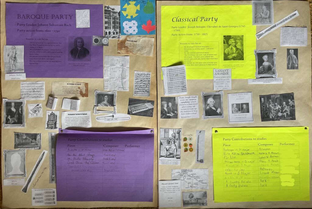 Music History posters about the Baroque and Classical era